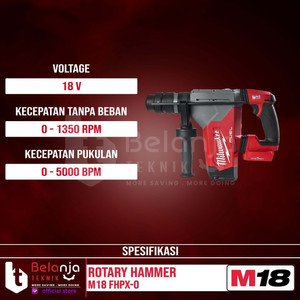 Milwaukee Rotary Hammer Cordless Sds M18 FHPX-0 Bor Tembok 32 MM Set