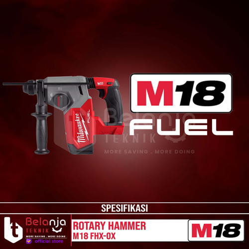 Milwaukee Rotary Hammer Cordless Sds M18 FHX-0X Bor Tembok 26 MM Set