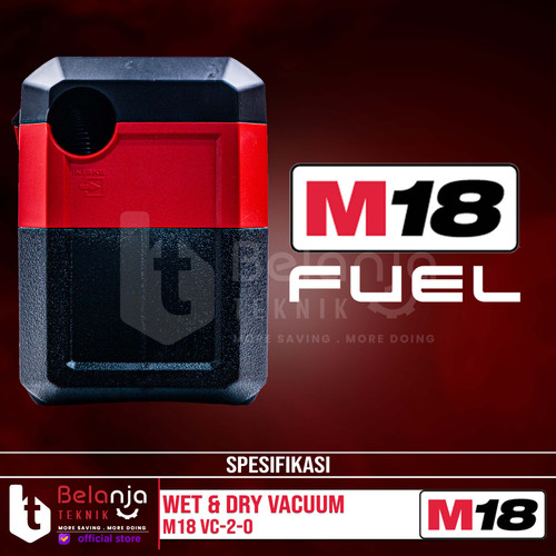 Milwaukee Wet & Dry Vacuum Cordless M18 VC-2-0 Penghisap Debu SET 18V