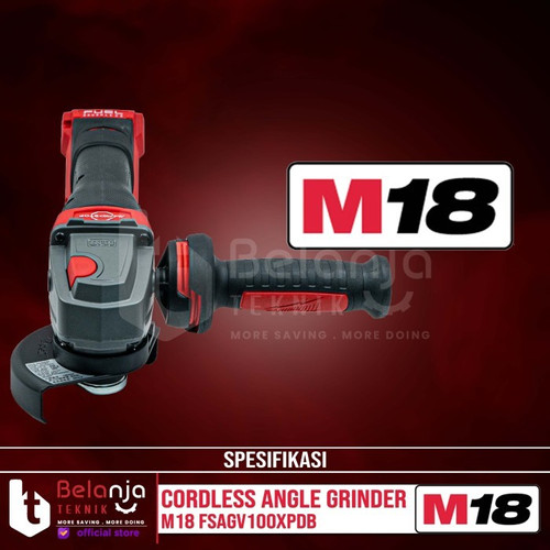 Milwaukee Gerinda Baterai M18 FSAGV100XPDB Paddle Switch Set 18 V 8 AH