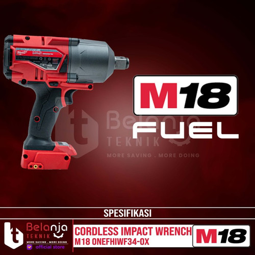 Milwaukee Impact Wrench Baterai 3/4 In M18 ONEFHIWF34-0X Set 18 V 8 Ah