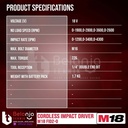 Milwaukee Impact Driver Baterai M18 FID2-0 Bor Obeng SET 18V 8 AH FID