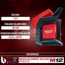 Milwaukee Compact Inflator M12 BI-0 Pompa Ban Baterai Set SET 12V 6 AH