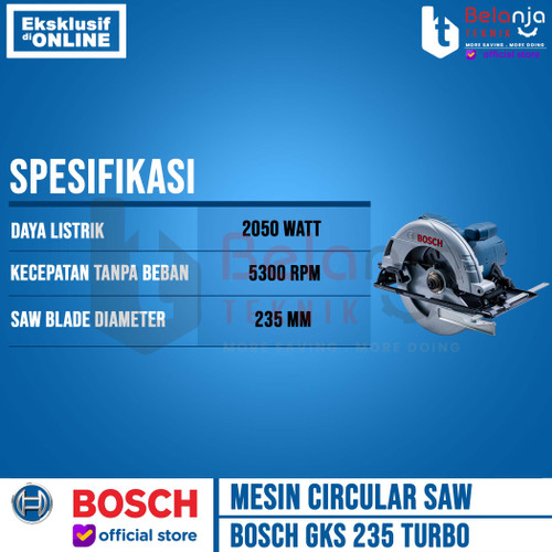 Bosch Mesin Potong Kayu GKS 235 Circular Saw Listrik 9" Inch 2100 W