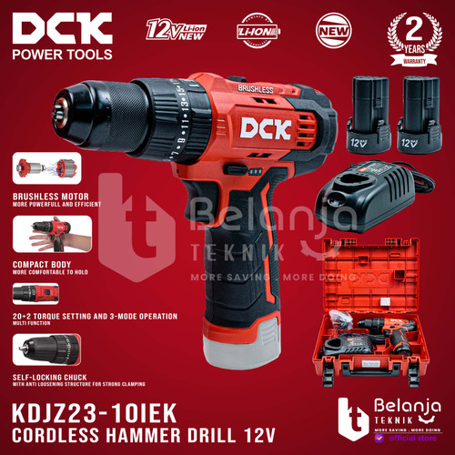 Mesin Bor Tangan Baterai DCK KDJZ23-10i EK 12V Brushless Cordless Impact Drill KDJZ 23-10i KDJZ23-10iEK