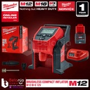 Milwaukee Brushless Compact Inflator M12BI-0 12V Pompa Ban Baterai Set