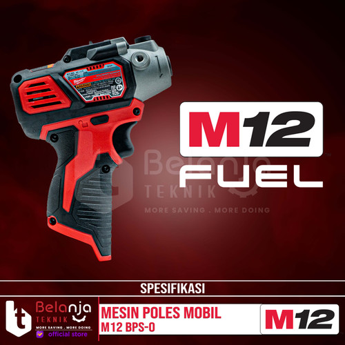 Milwaukee Polisher M12 BPS-0 Mesin Poles Mobil Baterai Set 12 V 2 AH