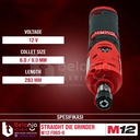 Milwaukee Gerinda Baterai M12 FDGS-0 Straight Die Grinder Set 12 V 6Ah