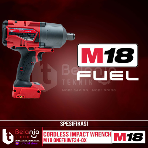 Milwaukee Impact Wrench Baterai 3/4 In M18 ONEFHIWF34-0X Set 18 V 5 AH