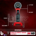 Milwaukee Impact Driver Baterai M18 FID2-0 Bor Obeng SET 18V 8 AH FID