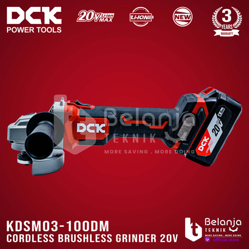 DCK Cordless Brushless Grinder KDSM03-100DM 4 Inch 20V Gerinda Baterai