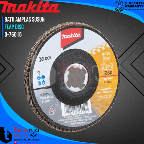 Makita Batu Gerinda Amplas Susun 5 Inch Flap Disc Inox Z60 D-76015 5"