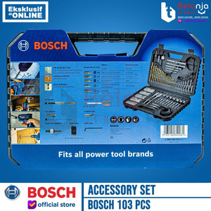 Bosch Accessory Set 103 PCS Toolkit Mata Bor dan Obeng Set Titanium