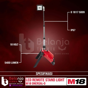 Milwaukee Led Remote Stand Light M18 ONERSAL-0 Lampu Senter Kerja 18V