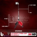 Milwaukee Led Remote Stand Light M18 ONERSAL-0 Lampu Senter Kerja 18V