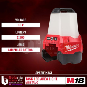 Milwaukee Task Led Area Light M18 TAL-0 Lampu Kerja Portable SET 18V