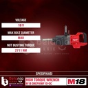 Milwaukee High Torque Wrench M18 ONEFHIWF1D-0C Pembuka Baut 1 Inch 18V