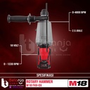 Milwaukee Rotary Hammer Cordless Sds M18 FHX-0X Bor Tembok 26 MM Set
