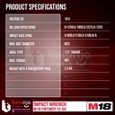 Milwaukee Mid Torque Impact Wrench M18 FMTIW2F12-0X Pembuka Baut Set