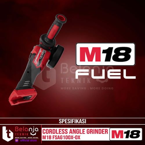 Milwaukee Angle Grinder M18 FSAG100X-0X Gerinda Baterai 4 Inch 18 Volt