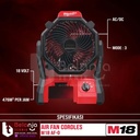 Milwaukee Air Fan Cordless M18 AF-0 Kipas Angin Baterai Set 18V 5 AH