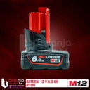 Milwaukee Battery M12 B6 Baterai 12V 6 AH 12 Volt M12B6 REDLithium Ion