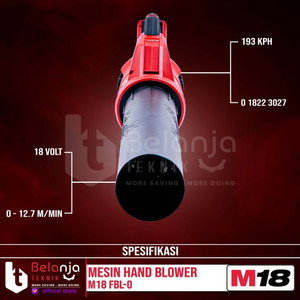 Milwaukee Mesin Hand Blower Baterai M18 FBL-0 Tiup Angin Unit Only 18V