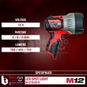 Milwaukee Led Spot Light M12 SLED-0 Lampu Senter Kerja Set 12 V 4 AH
