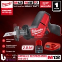 Milwaukee Compact Hackzall Reciprocating M12 CHZ-0 Gergaji Set 12V 2AH