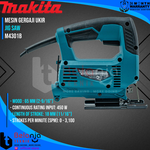 Makita MT Jigsaw M 4301 B Mesin Gergaji Kayu Listrik M4301B 450 Watt