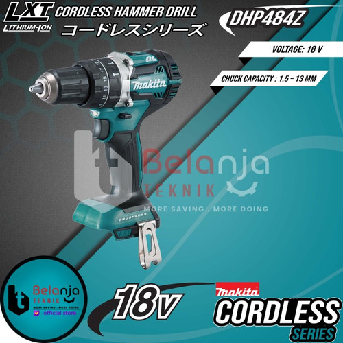 Makita Cordless Hammer Drill DHP484Z Mesin Bor Baterai 18V DHP 484 Set
