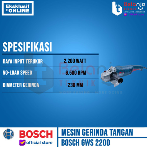 Bosch Mesin Gerinda Tangan GWS 2200-230 2200 Watt 9 Inch Angle Grinder