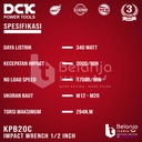 DCK Impact Wrench 1/2 Inch KPB20C Mesin Pembuka Baut Listrik 1/2" KPN