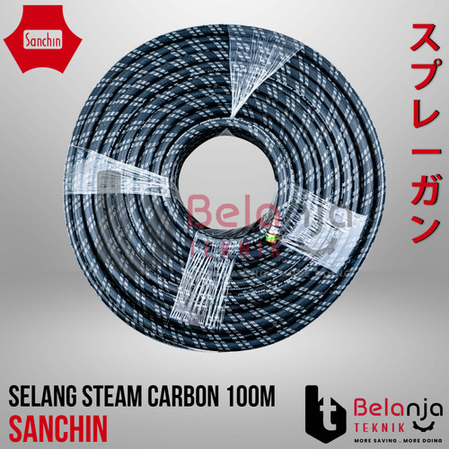 Sanchin Selang Mesin Sanchin Steam 100 Meter Selang Carbon Hitam 100M 100 M