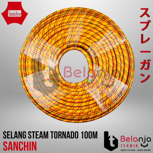 Sanchin Selang Mesin Steam Tornado 100 M Kompresor Spray Hose Kuning 100 Meter 100M