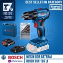 Bosch Mesin Bor Baterai Cordless Drill GSR 185 LI + Mata Bor Besi 10Pc