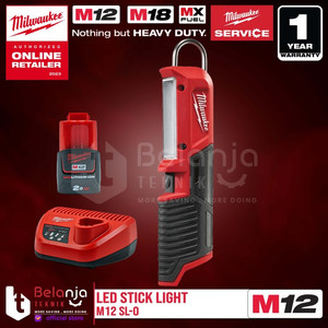 Milwaukee Led Stick Light M12 SL-0 Lampu Kerja Portable Set 12 V 2 AH