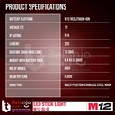Milwaukee Led Stick Light M12 SL-0 Lampu Kerja Portable 12 V Unit Only
