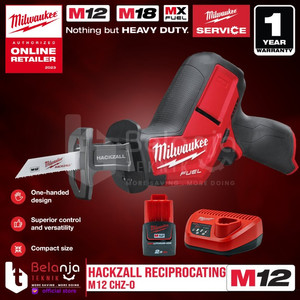 Milwaukee Compact Hackzall Reciprocating M12 CHZ-0 Gergaji Set 12V 2AH