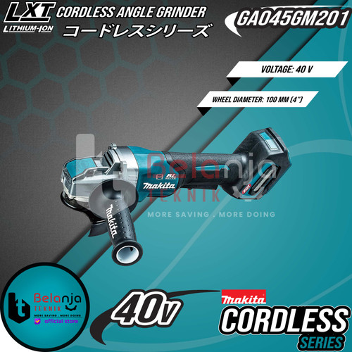 Makita Cordless Angle Grinder GA045GM201 Gerinda Tangan 4 Inch X-LOCK
