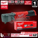Milwaukee Right Angle Impact Wrench 1/2 Inch M12 FRAIWF12-0 Unit Only