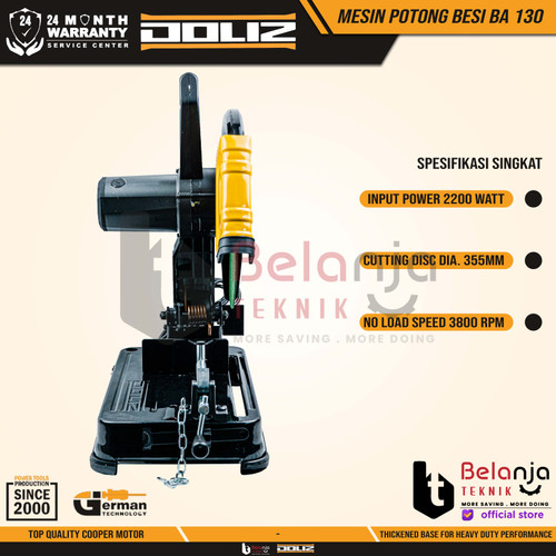 Doliz Mesin Potong Besi BA 130 14 Inch Cutting Off 355 mm 2200 Watt