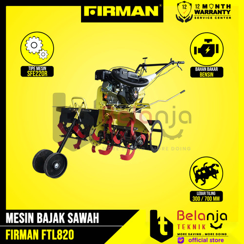 Firman Mesin Bajak Sawah Basah Kering Cultivator Tiller FTL 820 FTL820