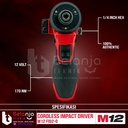 Milwaukee Impact Driver Baterai M12 FID2-0 1/4 Inch Hex Set 12V 4 AH
