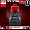 Milwaukee Battery M12 B4 Baterai 12 Volt 4 AH 12V M12B4 REDLithium Ion