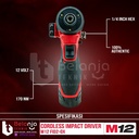 Milwaukee Impact Driver Baterai M12 FID-0 1/4 Inch Hex Set 12V 2AH SET