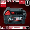Milwaukee Battery M18 B5 Baterai 18V 5 AH 18 Volt M18B5 REDLithium Ion