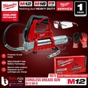 Milwaukee Grease Gun Cordless M12 GG-0 Pompa Gemuk Baterai Unit Only