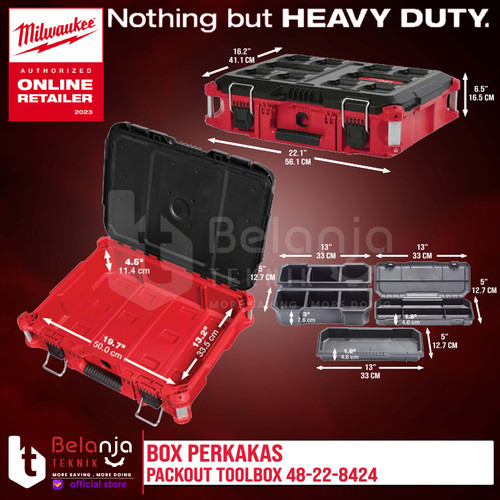 Milwaukee Box Perkakas Serbaguna Toolkit Packout Toolbox 48-22-8424