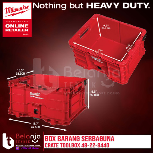 Milwaukee Box Barang Serbaguna Packout Crate Toolbox Tool 48-22-8440